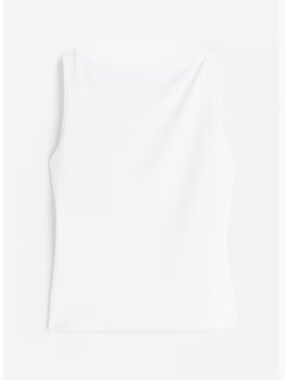 H&M White Sleeveless Crew Neck Tank Top
